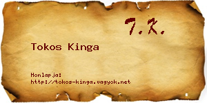 Tokos Kinga névjegykártya